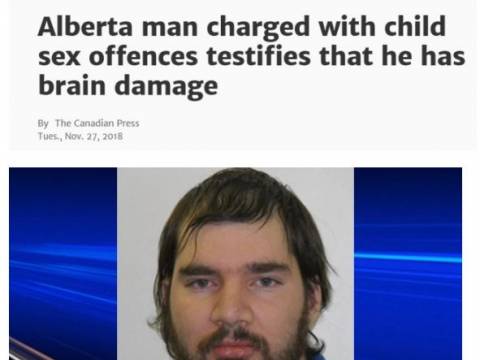 加拿大一名性侵犯庭上自辩:我脑子坏了...