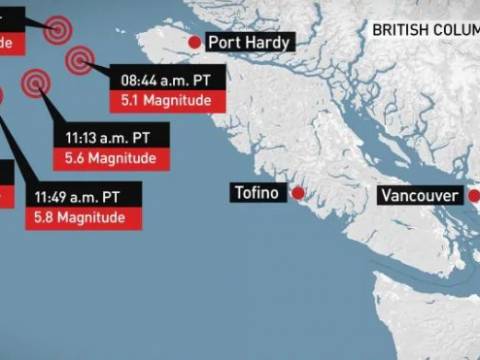 温哥华7小时5次地震最高6.0级,专家预测西雅图9级强震概率为14...
