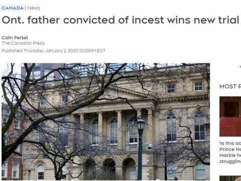 加拿大乱伦案发回重审,父亲指女儿撒谎,上诉庭称法官失职
