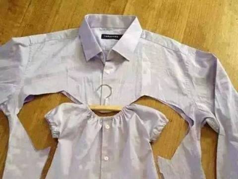 爸爸的衬衫改造成——意想不到的各式衣服