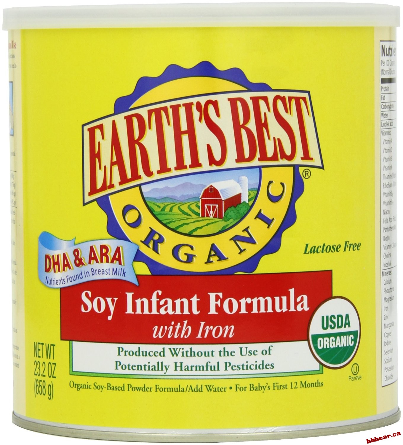 Earth’s Best 世界最好婴儿1段有机奶粉含铁含DHA